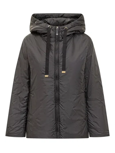 Max Mara The Cube Max Mara Black Short Down Jacket With Hood