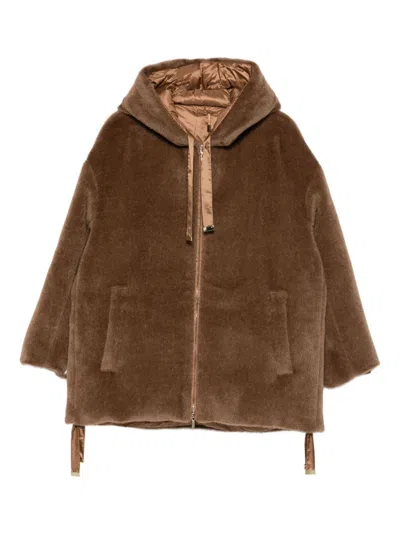 Max Mara The Cube Max Mara Olivia Hooded Coat In Sand