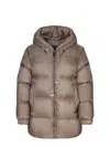 Max Mara The Cube Drop-resistant Canvas Down Jacket In Neutral