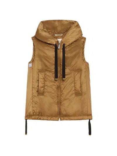 Max Mara The Cube Caramel Polyester Jacket In Brown