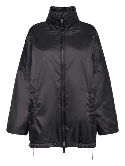 Max Mara The Cube Max Mara Zip-up High-neck Jacket In Black