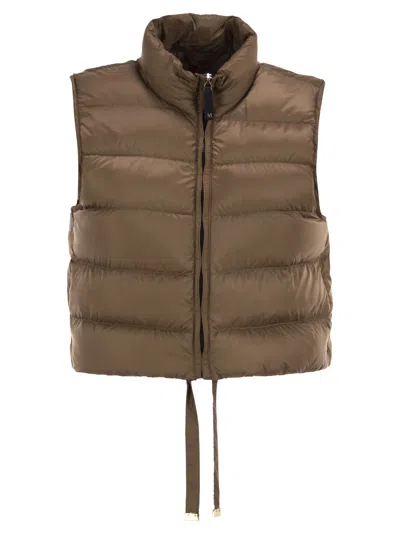 Max Mara The Cube Maxmara The Cube Mtcfavilla - Quilted Technical Fabric Gilet In Brown