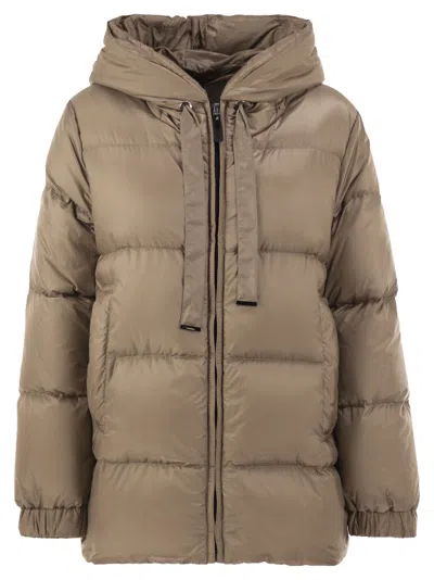 Max Mara The Cube Maxmara The Cube Seia - Drip-proof Canvas Down Jacket In Brown