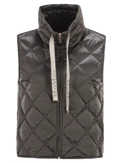 Max Mara The Cube Maxmara The Cube Tegic - Drip-proof Canvas Padded Waistcoat In Brown