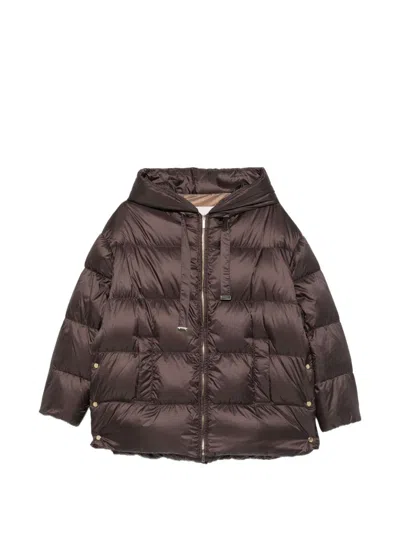 Max Mara The Cube Midi Down Vest In Brown