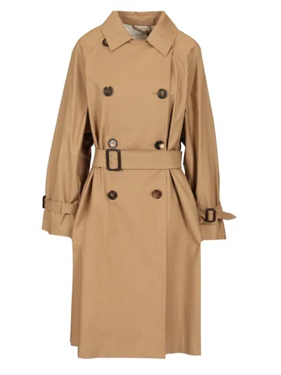 Max Mara The Cube Midi Trench Coat Coats Beige