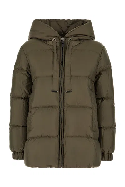 Max Mara The Cube Military Green Polyester Down Jacket