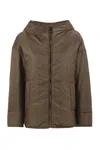 Max Mara The Cube Brown Solid Hood Jacket In Brown