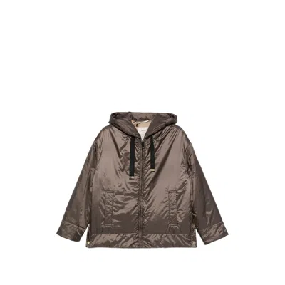 Max Mara The Cube Mtcdaria Hooded Zip Jacket In Brown