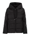 Max Mara The Cube Mtcsoftfe Hooded Down Jacket In Black