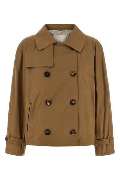 Max Mara The Cube 'mtctesoro' Trench Coat In Brown