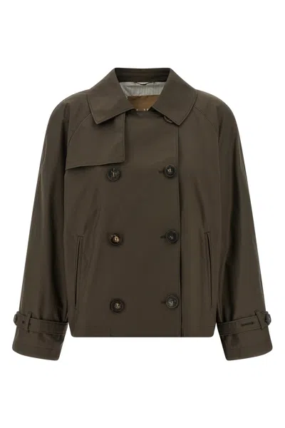 Max Mara The Cube 'mtctesoro' Trench Coat In Green
