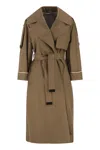 Max Mara The Cube Mtcutrench - Trench Coat In Water-repellent Twill In Brown