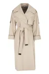 Max Mara The Cube Mtcutrench - Trench Coat In Water-repellent Twill In Neutral