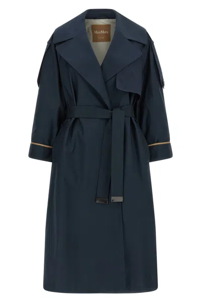 Max Mara The Cube 'mtcutrench' Trench Coat In Blue