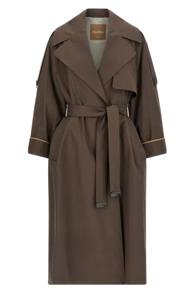 Max Mara The Cube Mtcutrench Trench Coat In Brown