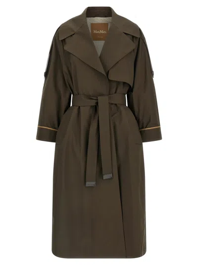 Max Mara The Cube 'mtcutrench' Trench Coat In Brown
