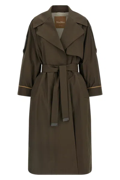 Max Mara The Cube 'mtcutrench' Trench Coat In Brown