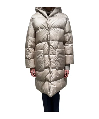 Max Mara The Cube Mtcveliero Padded Coat In Silver
