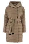 Max Mara The Cube Cappuccino Nylon Blend Novef Down Jacket In Sand