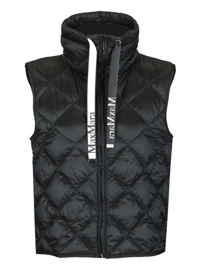 Max Mara The Cube Nylon Canvas Vest Coats Blue In Black
