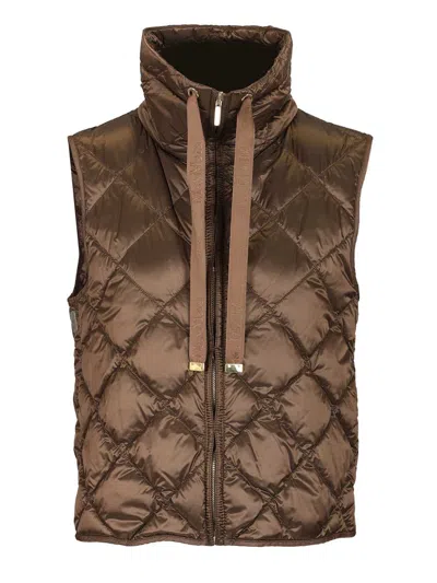 Max Mara The Cube Nylon Canvas Vest Coats Green In Brown