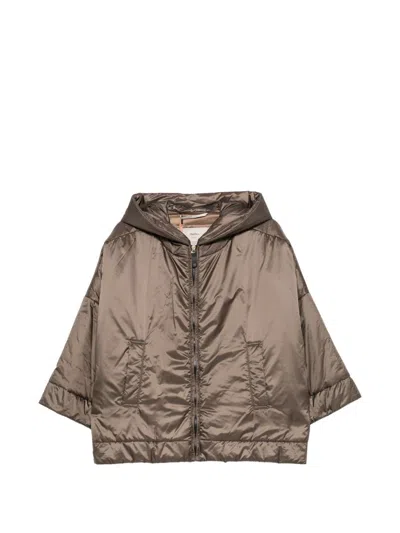 Max Mara The Cube Nylon Padded Blouson Jacket In Brown
