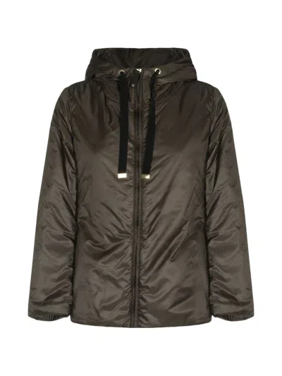 Max Mara The Cube Nylon Padded Blouson Jacket In Green