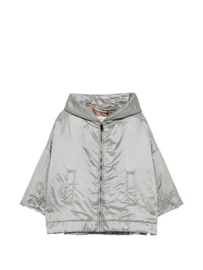 Max Mara The Cube Nylon Padded Blouson Jacket In Gray