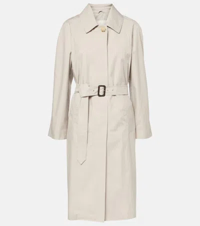 Max Mara The Cube Orleans Belted Twill Coat In Off-white
