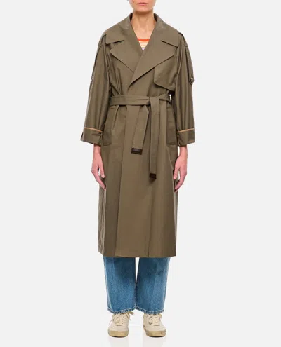 Max Mara The Cube Oversized Military Green Trench Coat For Women - In Argilla