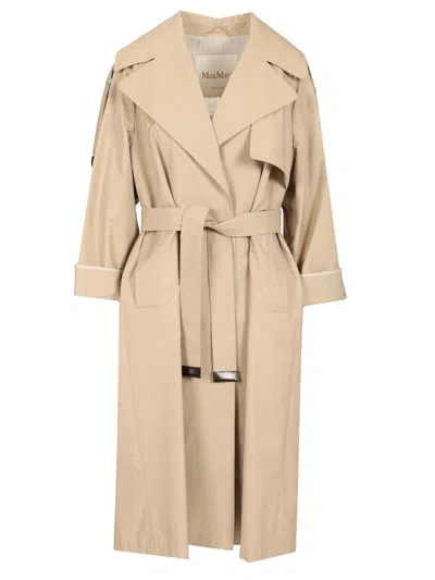 Max Mara The Cube Oversized Trench Coat In Water-repellent Twill Coats Beige