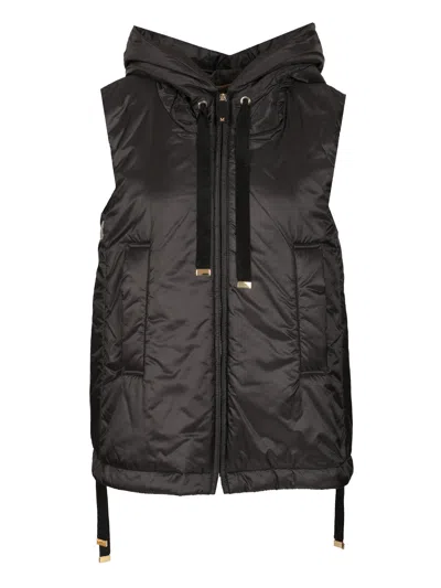 Max Mara The Cube Padded Gilet With Hood Coats Black