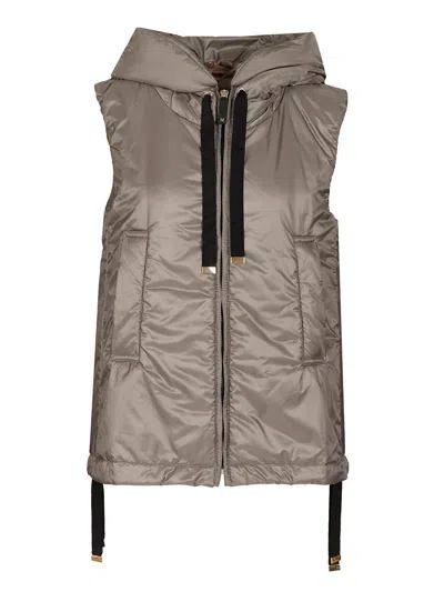 MAX MARA THE CUBE PADDED GILET WITH HOOD COATS GREY