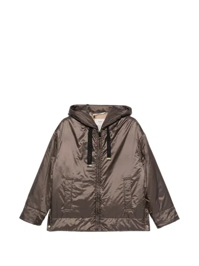 Max Mara The Cube Padded Jacket With Hood "daria" In Brown