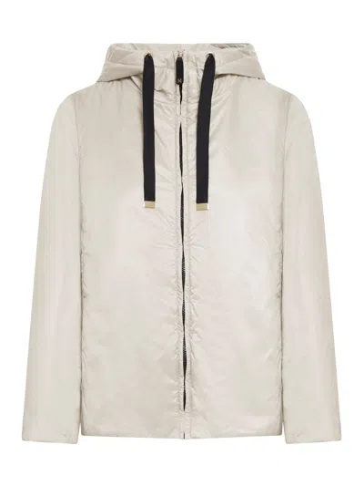Max Mara The Cube Padded Jacket With Hood In Waterproof Canvas In Neutral