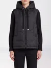 Max Mara The Cube Padded Technical Fabric Vest With Hood And High Neck In Multi