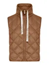 Max Mara The Cube Padded Vest In Drop-resistant Nylon Canvas In Brown