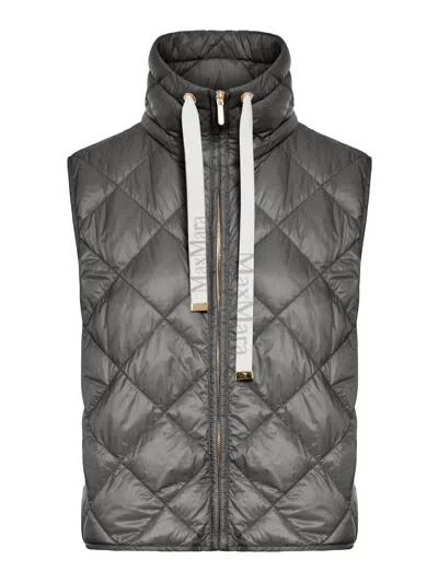 Max Mara The Cube Padded Vest In Drop-resistant Nylon Canvas In Gray