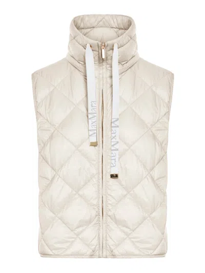 Max Mara The Cube Padded Vest In Drop-resistant Nylon Canvas In Neutral