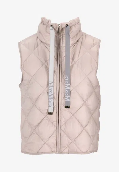 Max Mara The Cube Padded Water-repellent Canvas Gilet In Pink