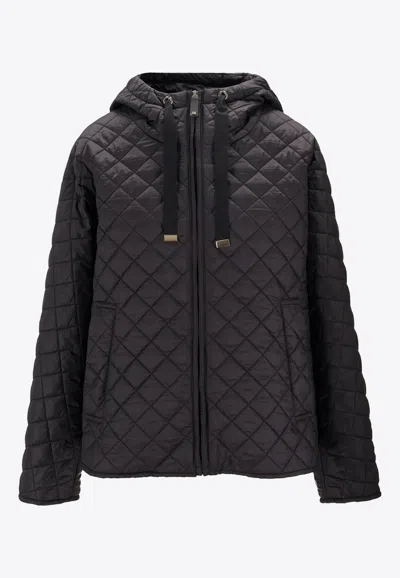 Max Mara The Cube Padded Zip-up Jacket In Brown