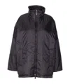 Max Mara Turtleneck Zip-front Raincoat In Black