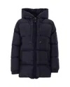 Max Mara The Cube Hooded Long Puffer Coat In Blue