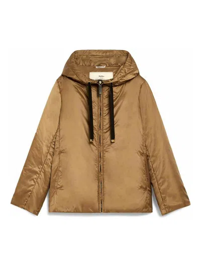 Max Mara The Cube Puffer Jacket In Brown
