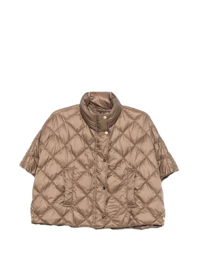 Max Mara The Cube Quilted Down Jacket In Neutral