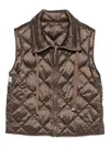 Max Mara The Cube Quilted Down Vest In Brown
