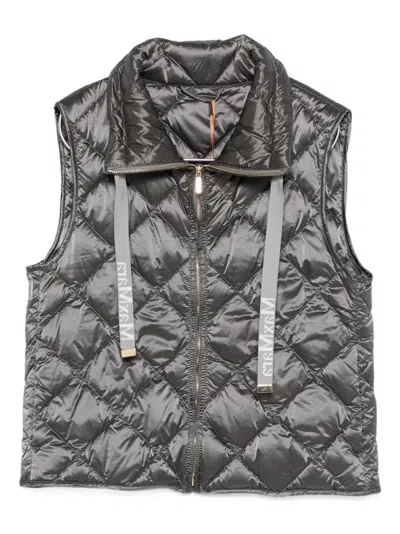 Max Mara The Cube Quilted Down Vest In Gray