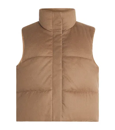 Max Mara The Cube Quilted Gilet In Brown