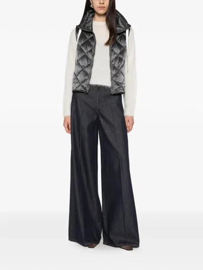 Max Mara The Cube Quilted Gilet In Gray